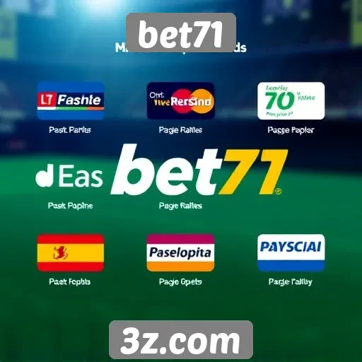 Métodos de pagamento oferecidos pelo bet71